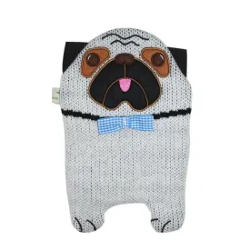 0.8 Litre Eco Hot Water Bottle with Pug Cover (rubberless)