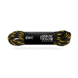 150cm Round Boot Laces - Black/Yellow