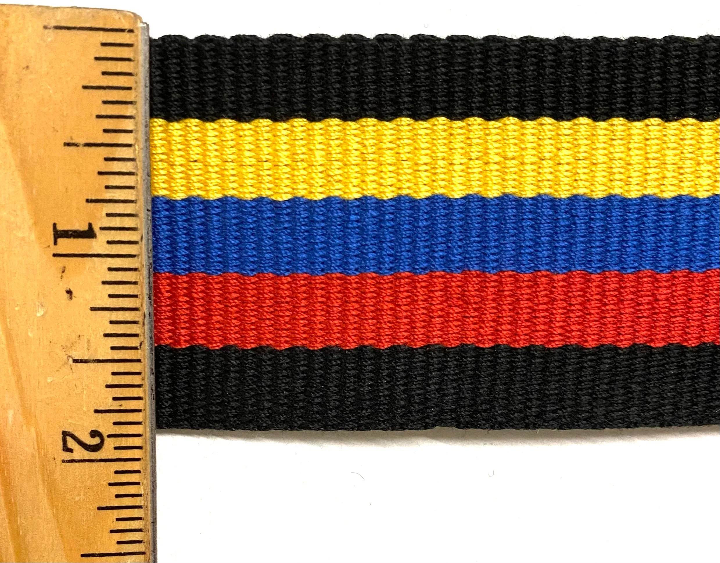 2" Striped Polyester Cotton Webbing - 5 Continuous Yards! Many Colors!