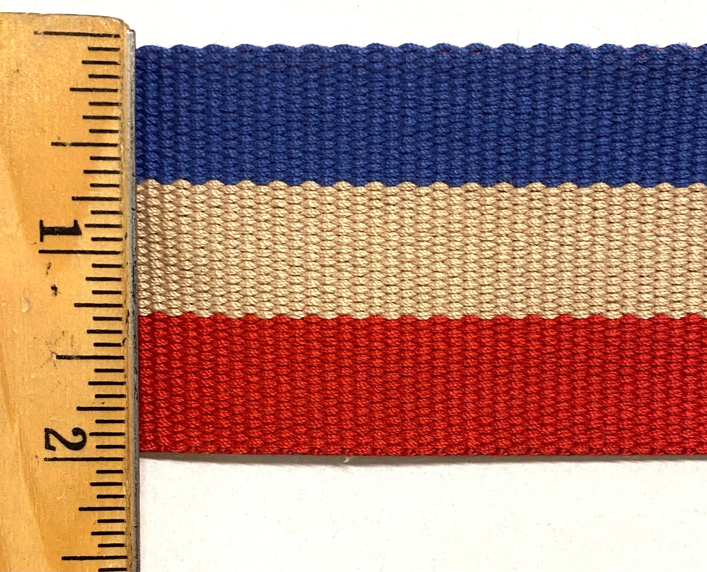 2" Striped Polyester Cotton Webbing - 5 Continuous Yards! Many Colors!