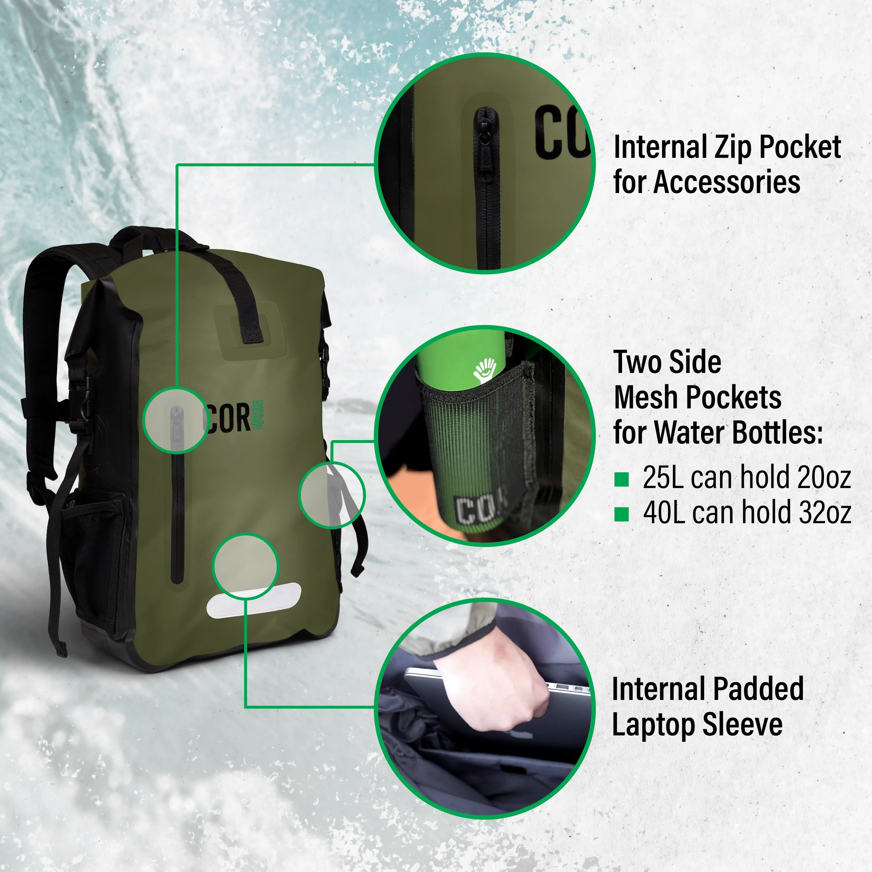 40L Waterproof Dry Bag Backpack