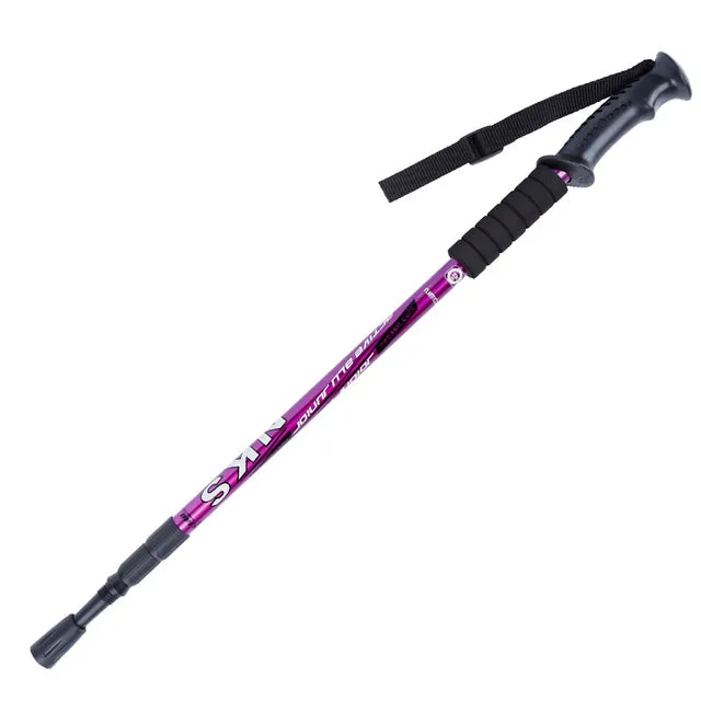 6 color Adjustable AntiShock Trekking Hiking Walking Stick Pole 3-section 66cm-135cm/ 26 " to 53 " with Dropshipping 1pc