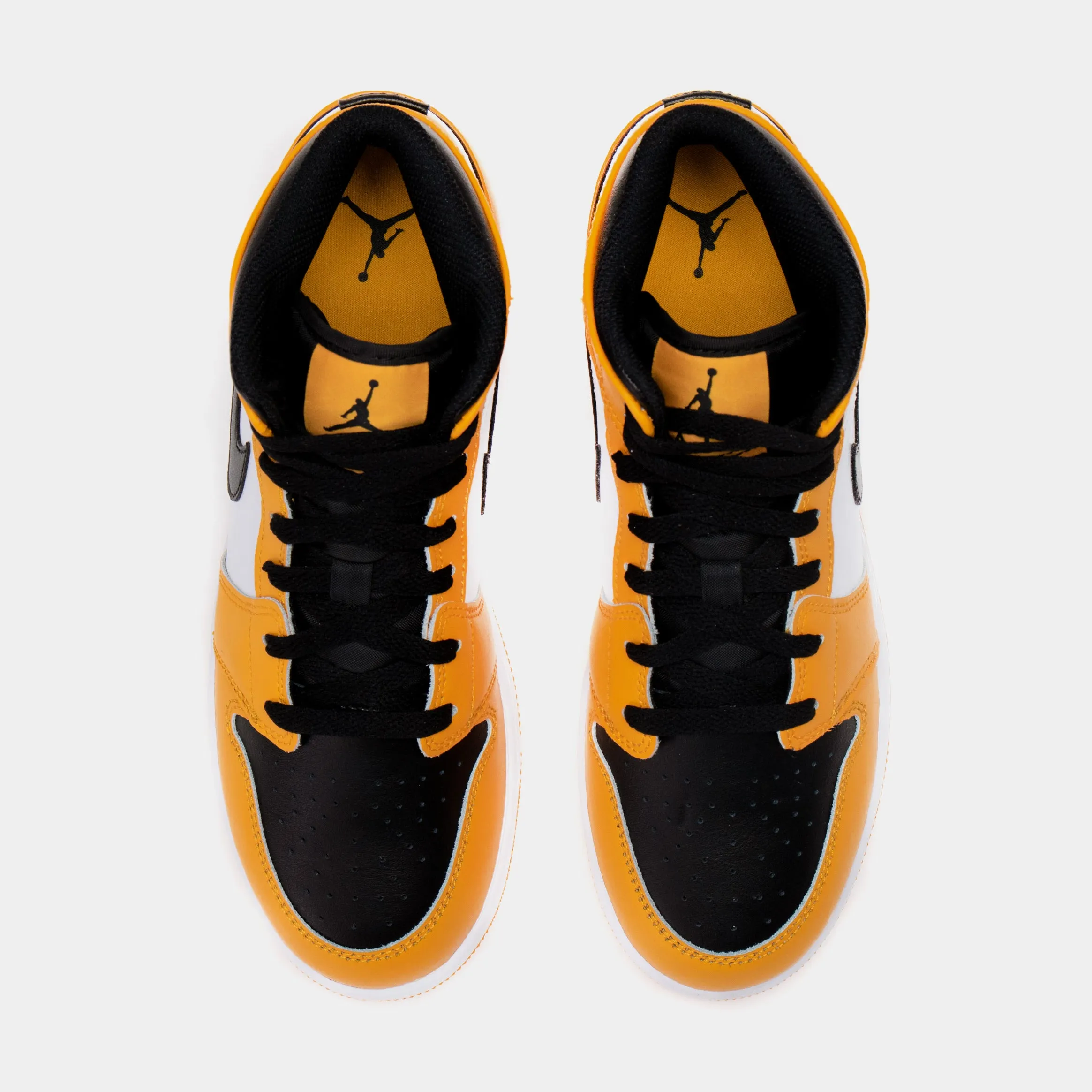 Air Jordan 1 Mid Taxi Grade School Lifestyle Shoes (Yellow/Black)