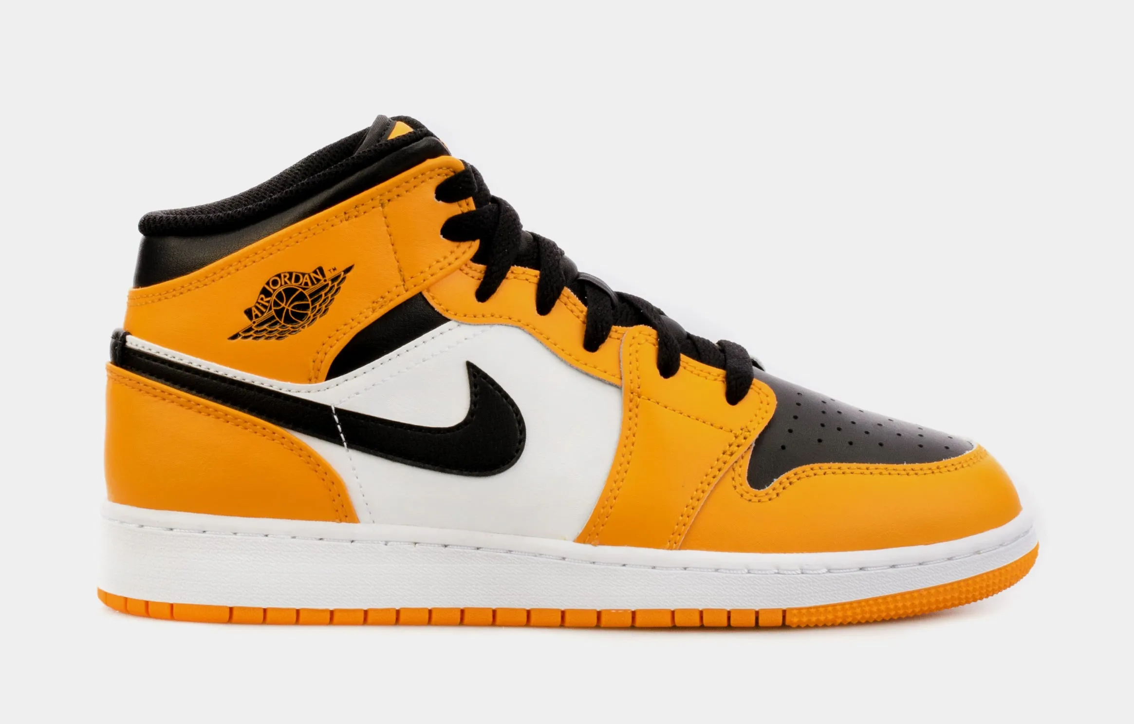 Air Jordan 1 Mid Taxi Grade School Lifestyle Shoes (Yellow/Black)