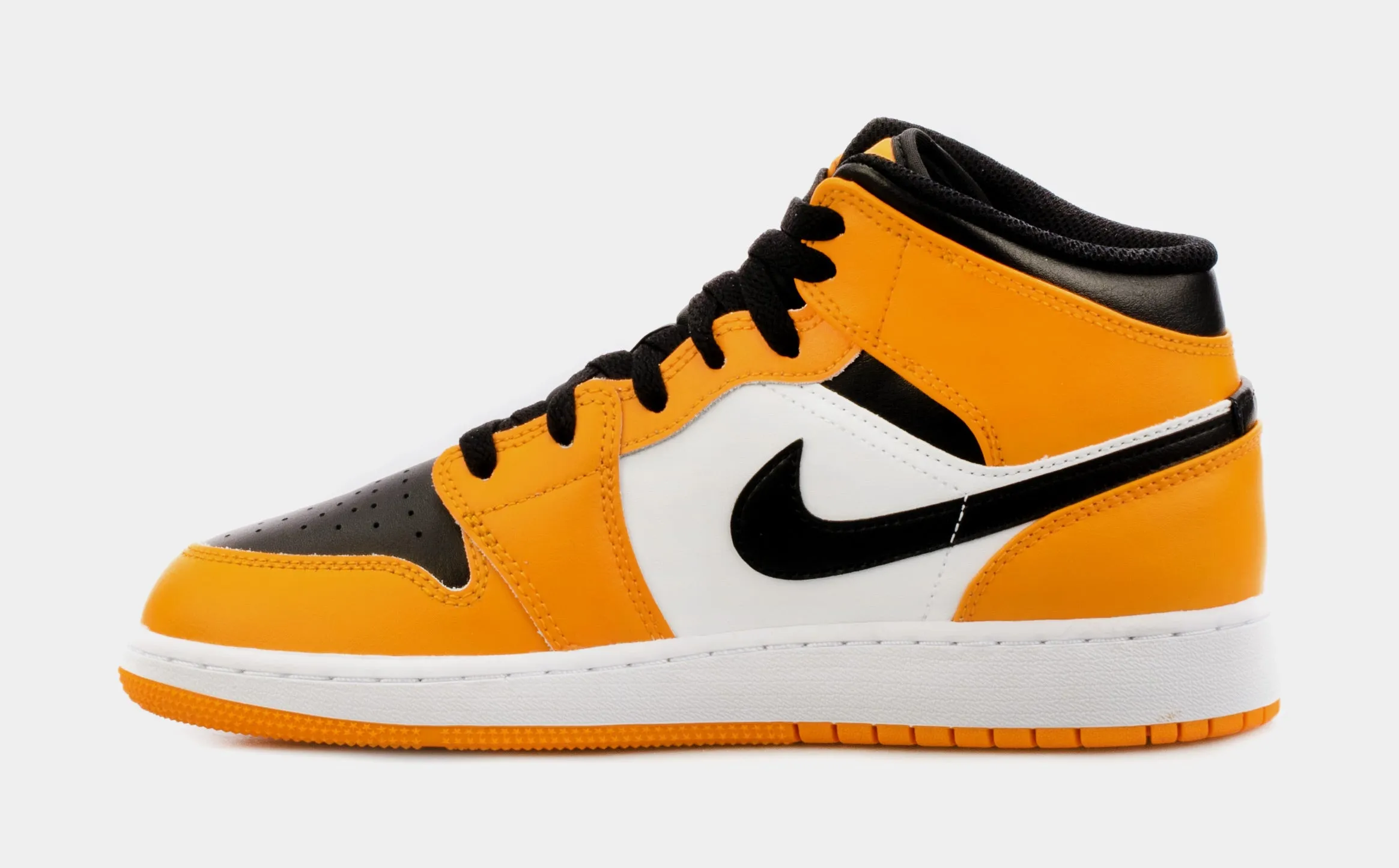 Air Jordan 1 Mid Taxi Grade School Lifestyle Shoes (Yellow/Black)