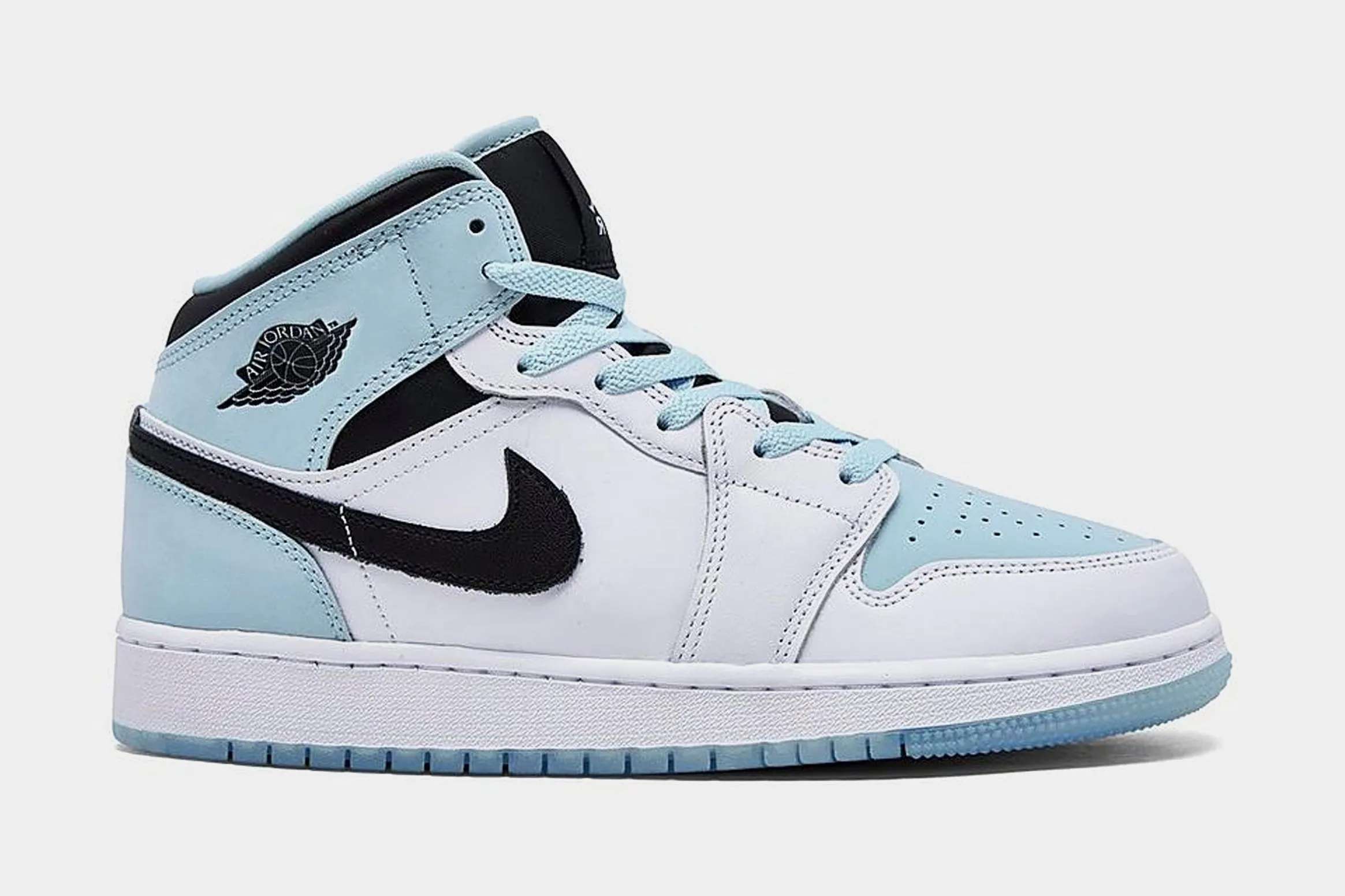 Air Jordan 1 Retro Mid Grade School Lifestyle Shoes (Blue/White)