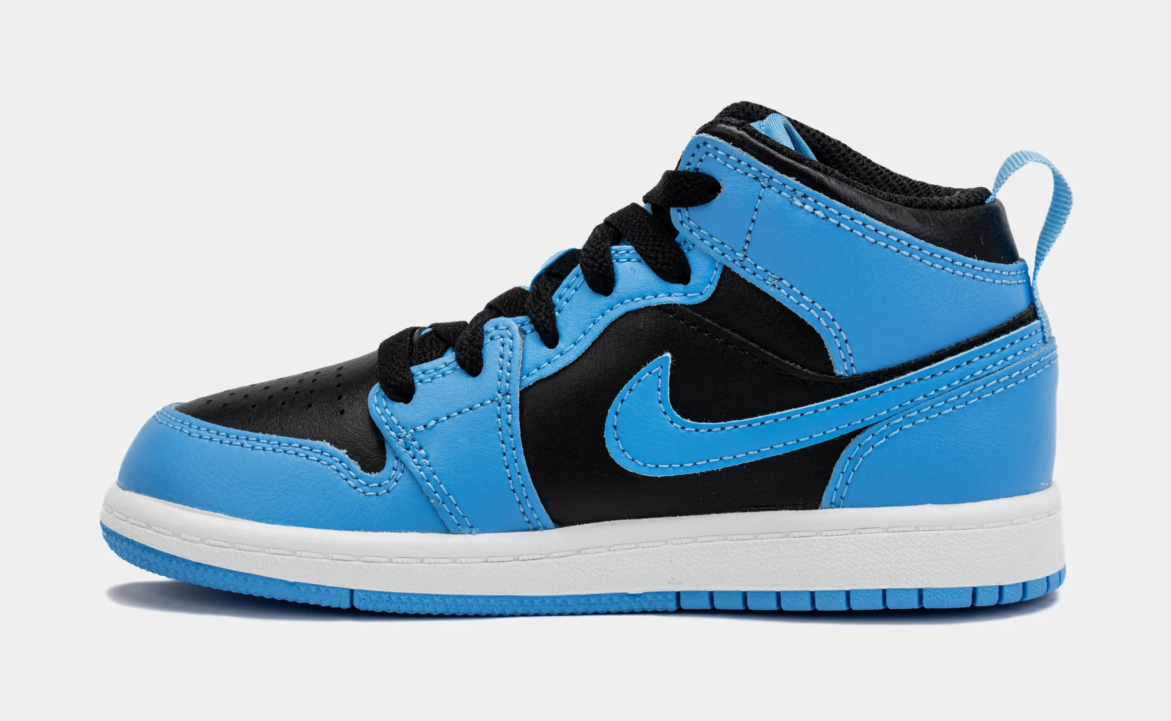 Air Jordan 1 Retro Mid University Blue Preschool Lifestyle Shoes (Black/Blue)