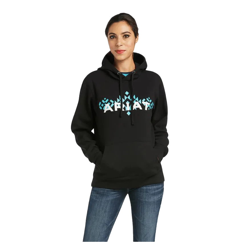 Ariat Women's REAL Black Chest Logo Hoodie