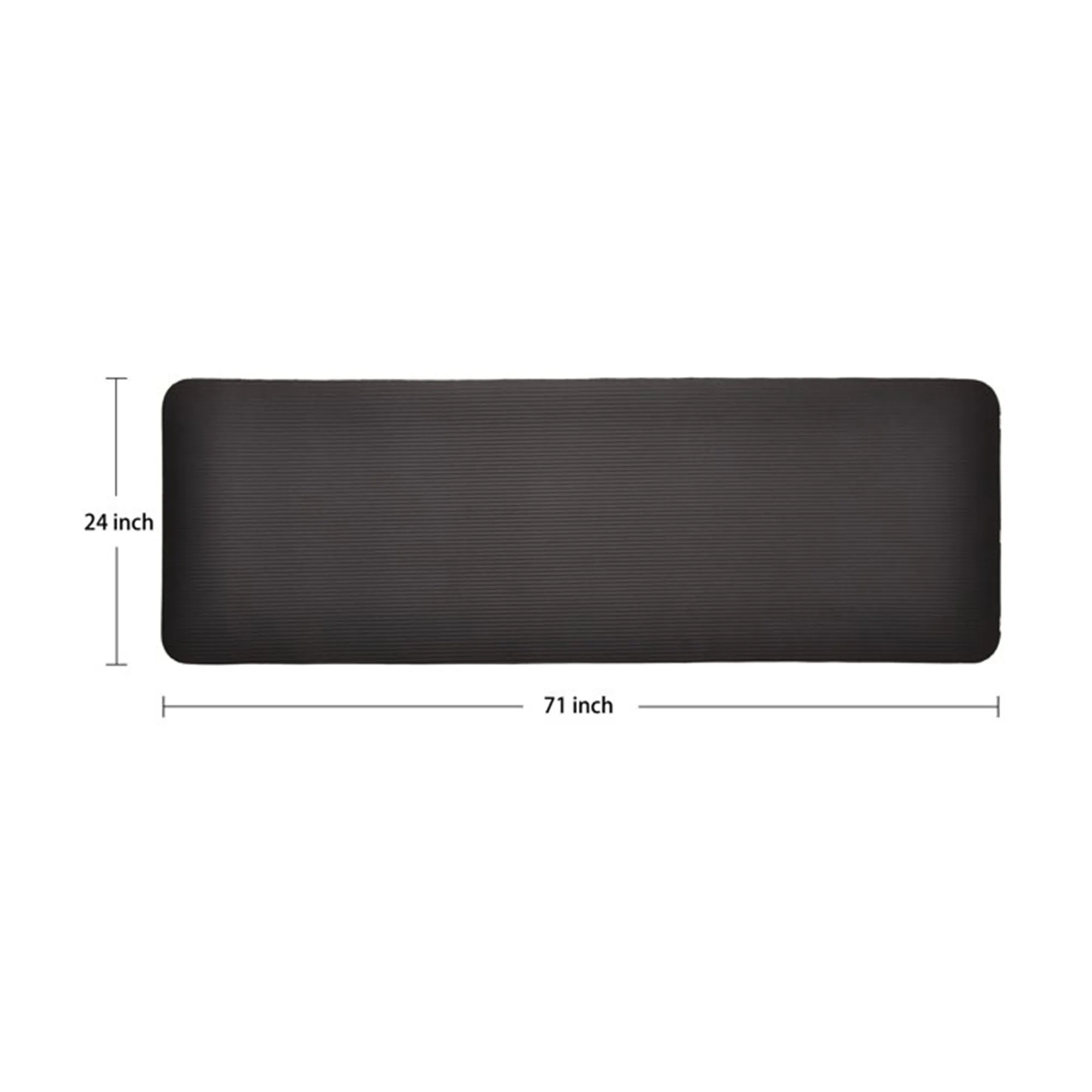 BalanceFrom Fitness GoYoga 71x24in Anti Tear Exercise Yoga Mat with Strap, Black