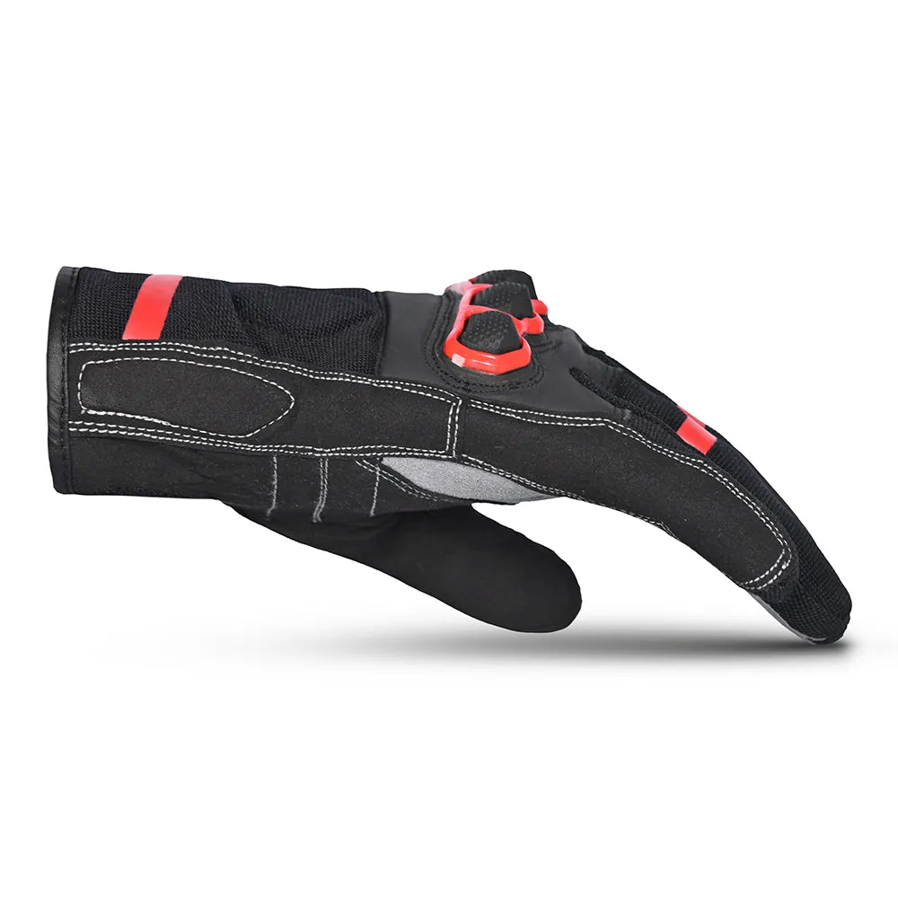 BELA Tracker Motorbike Gloves Black Red