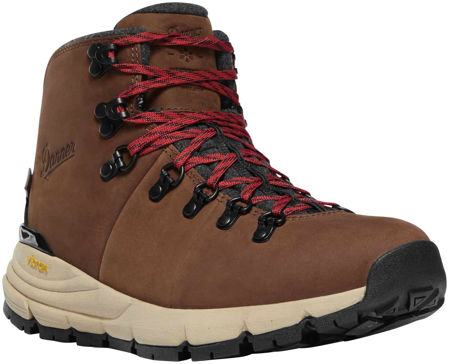 Danner Womens Mountain 600 200G Pinecone/Brick Red Leather Hiking Boots