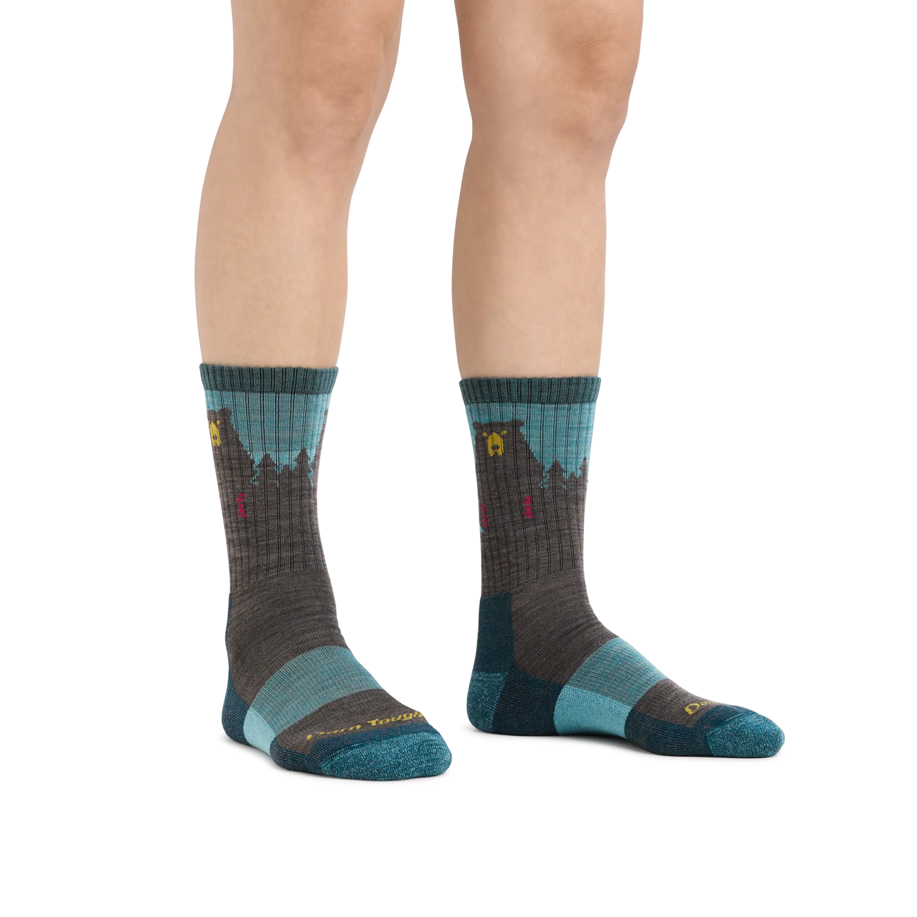 Darn Tough Women's Bear Town Micro Crew Lightweight Hiking Sock - Aqua