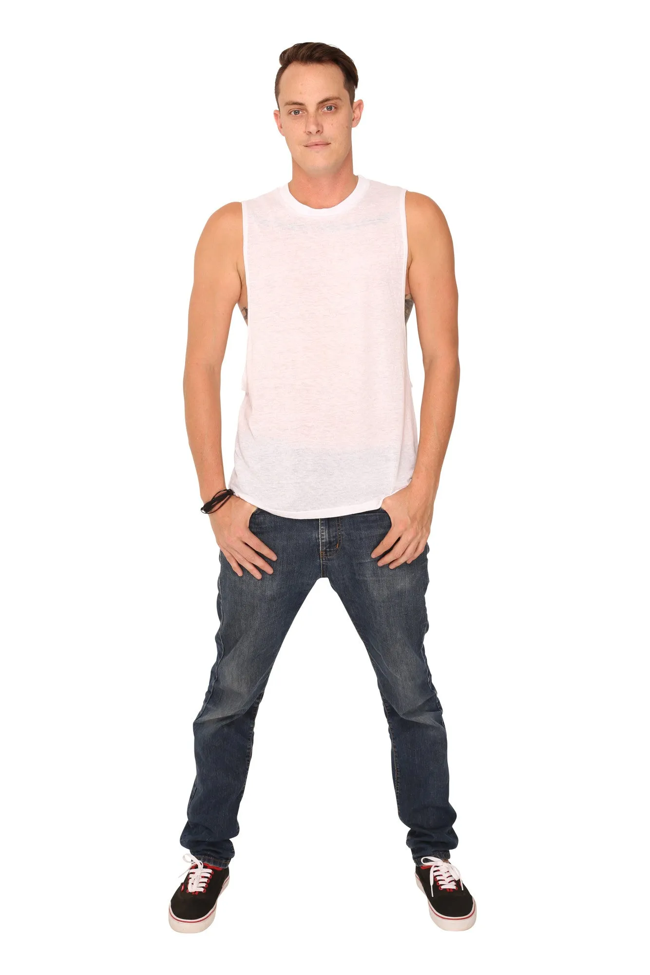 fabulous people solid muscle tee (white)