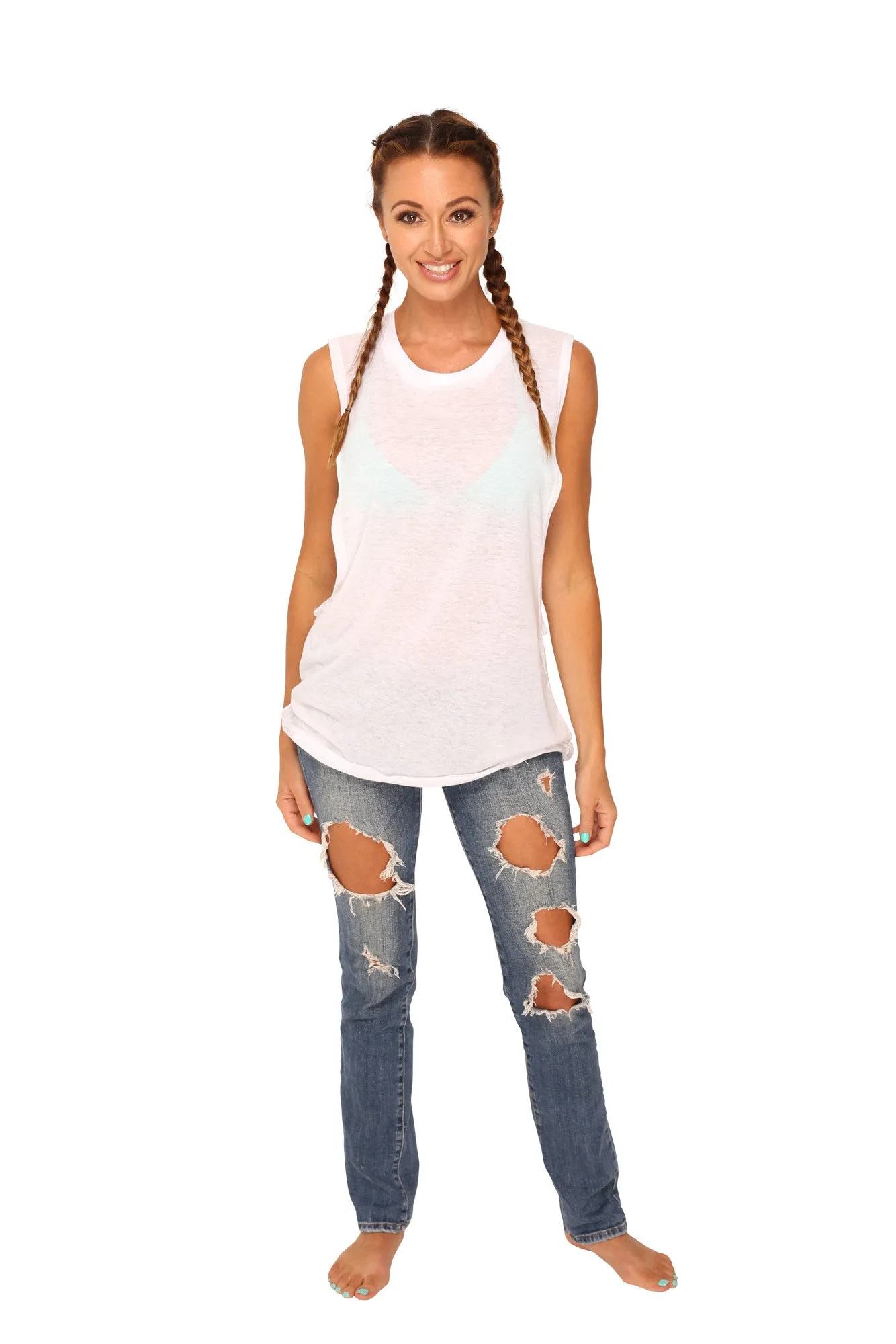 fabulous people solid muscle tee (white)