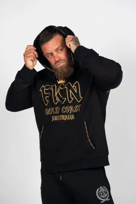 FKN GOLD | Men's Gym Hoodie | Black & Gold