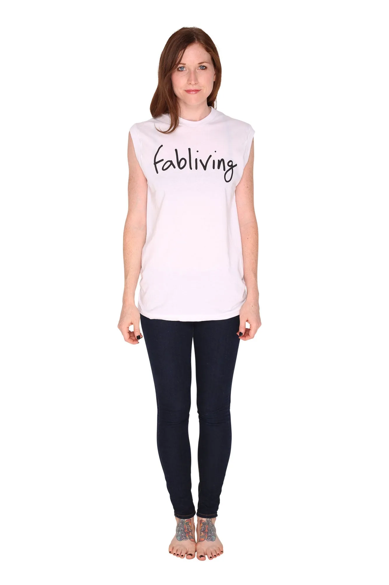 FP fabliving cotton muscle tee (white/black)