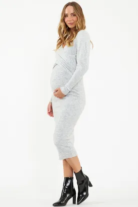 Heidi Nursing Knit Dress Snow Marle