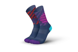 INCYLENCE Running Globes Purple Red Long Sock