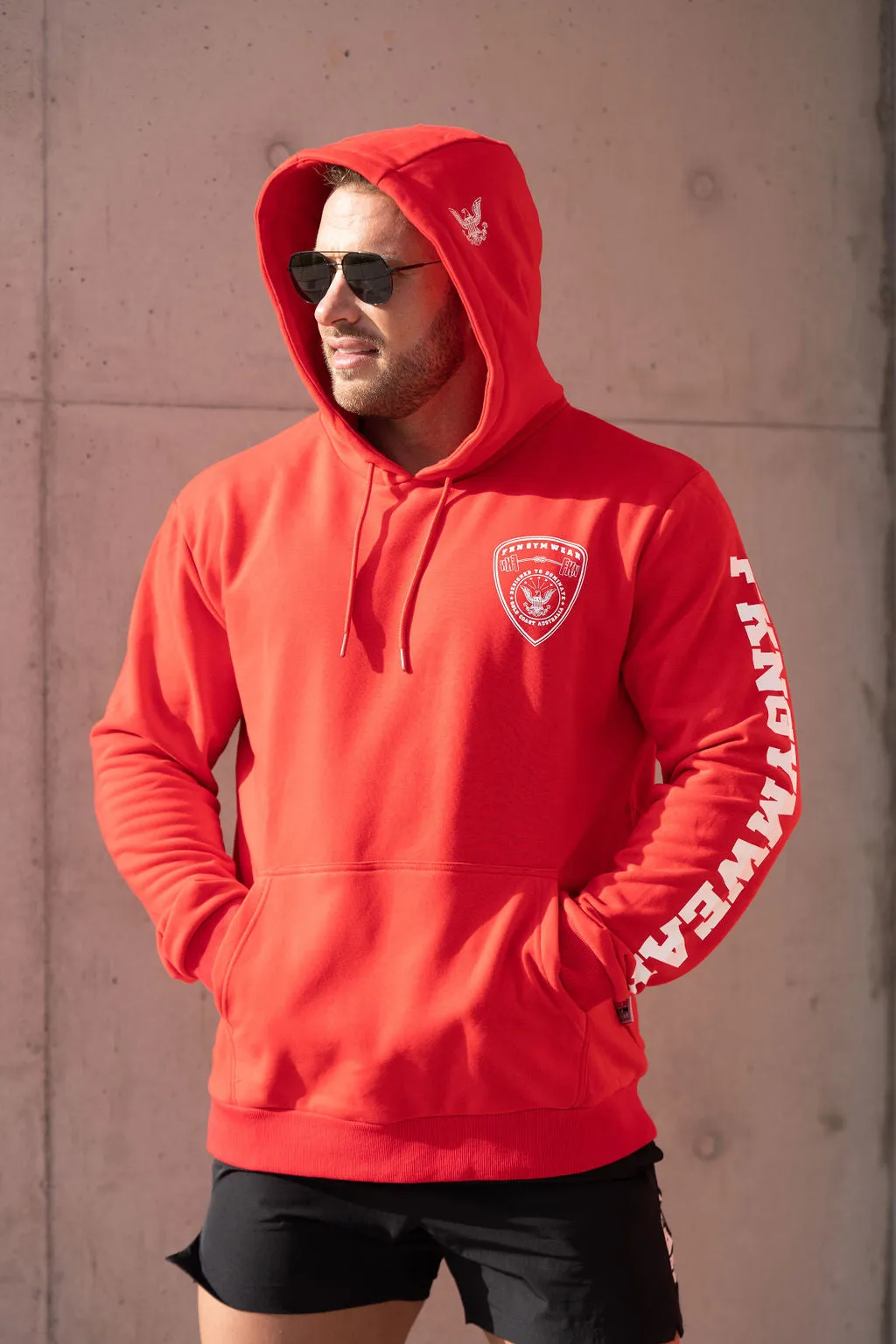 Infinity | Men's Gym Hoodie | Red