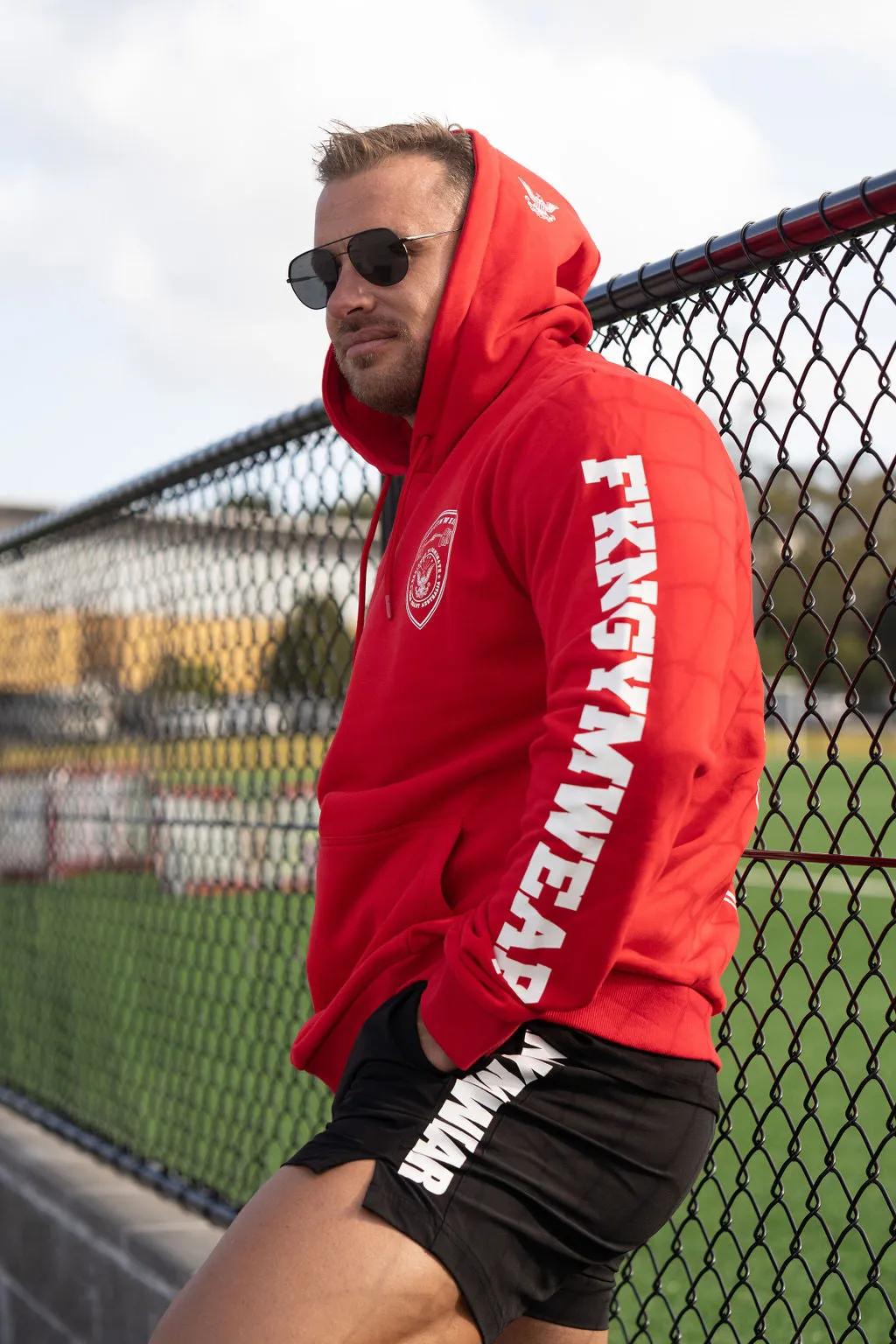 Infinity | Men's Gym Hoodie | Red