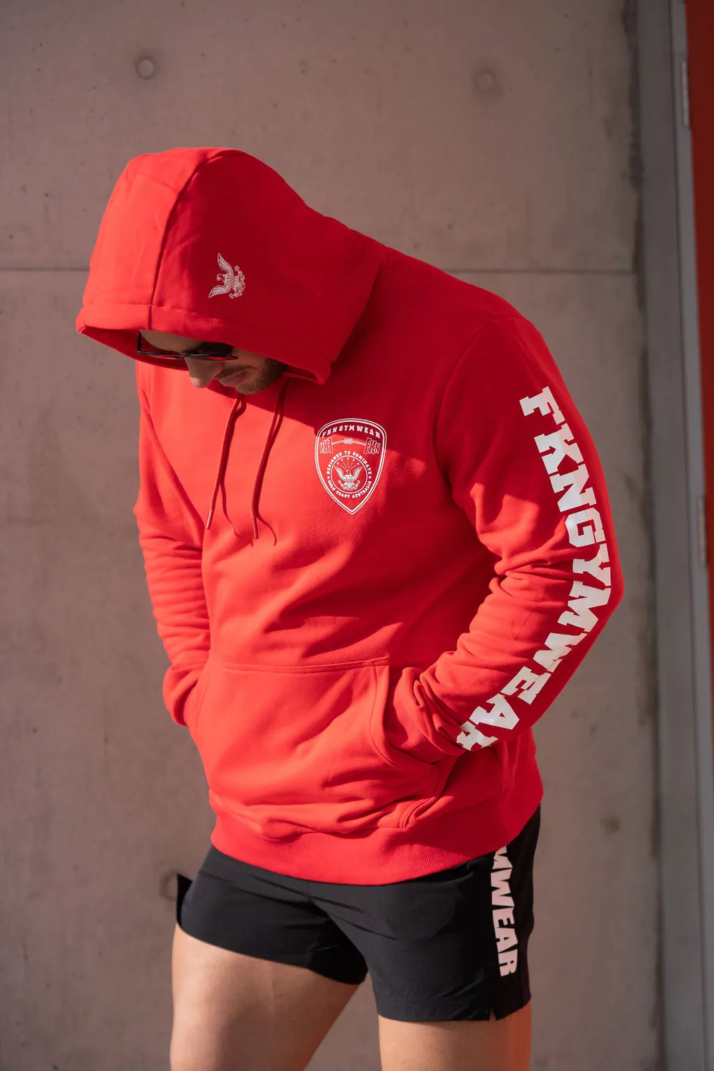 Infinity | Men's Gym Hoodie | Red