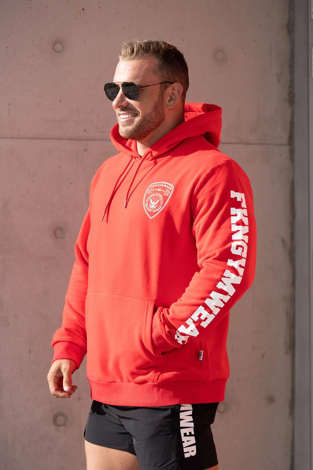 Infinity | Men's Gym Hoodie | Red