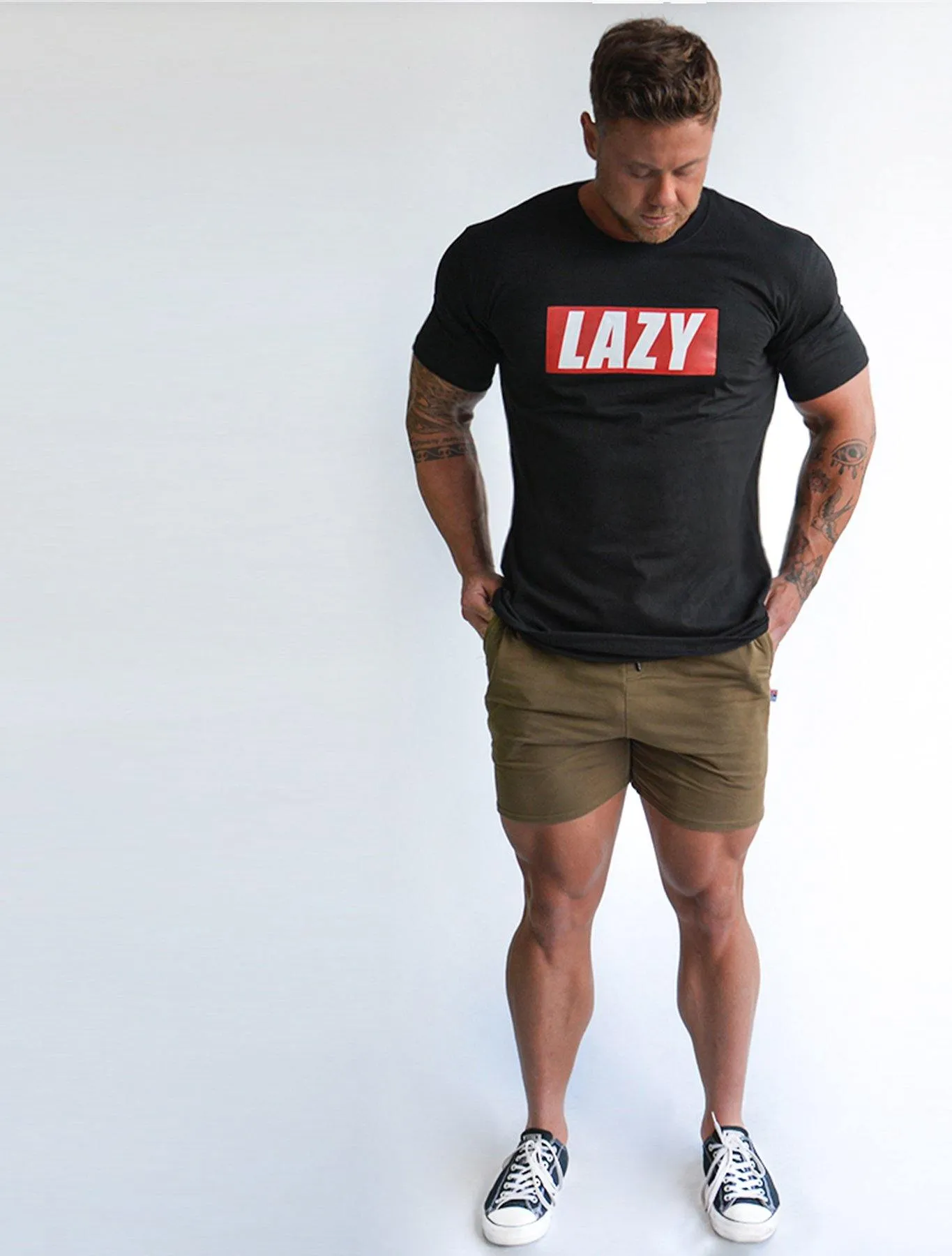 LAZY | Men's Gym T-Shirt | Black