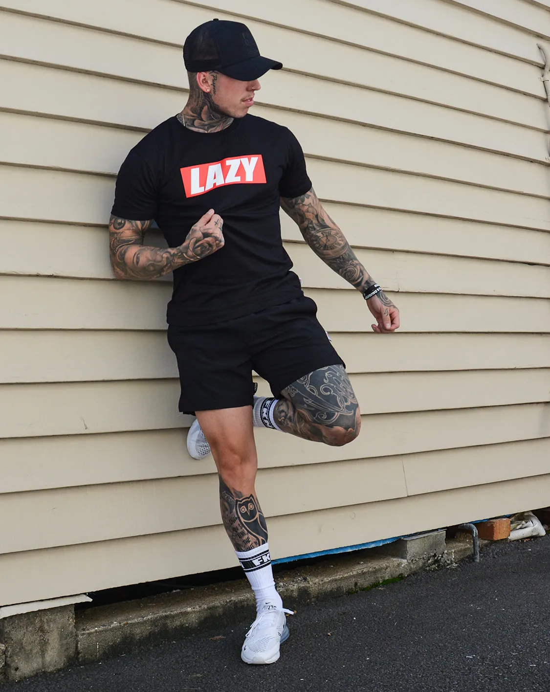 LAZY | Men's Gym T-Shirt | Black