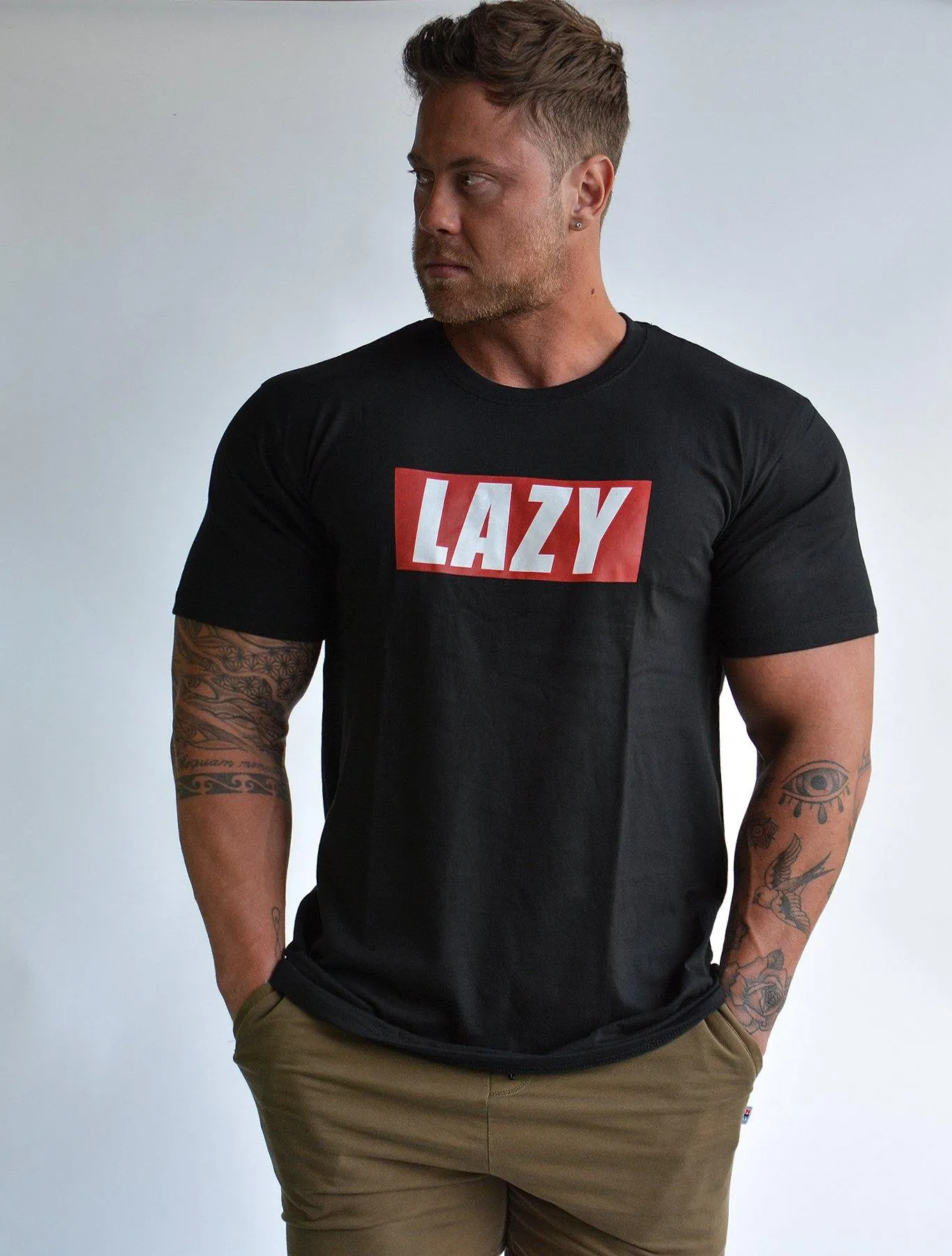 LAZY | Men's Gym T-Shirt | Black