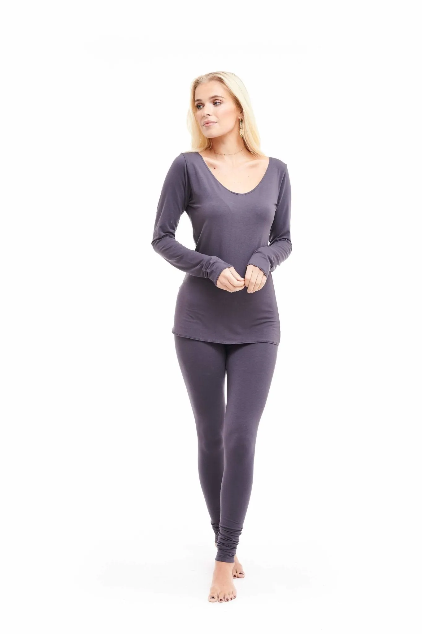 LONG SLEEVE TOP CHARCOAL