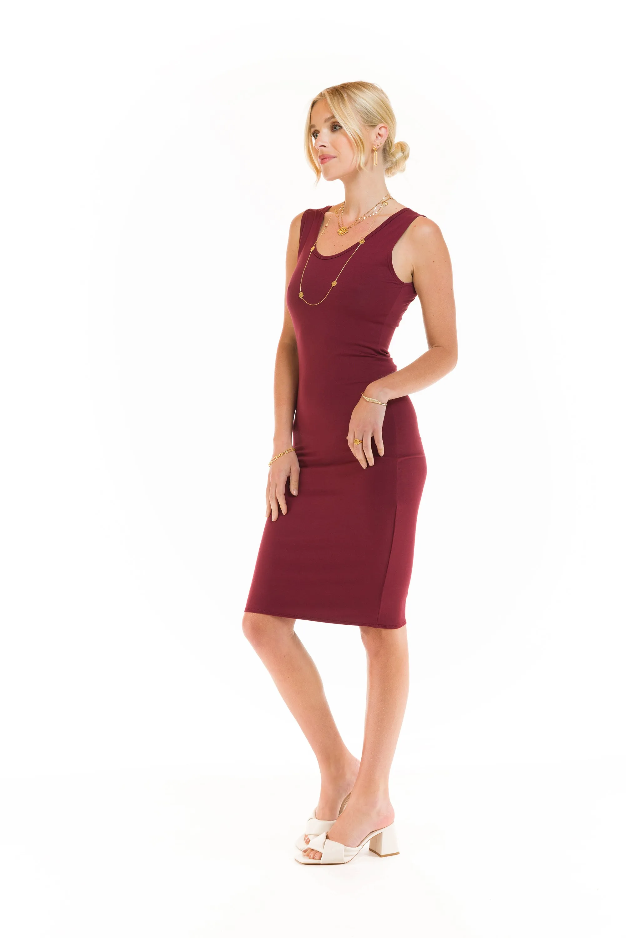 LONG VEST DRESS BURGUNDY