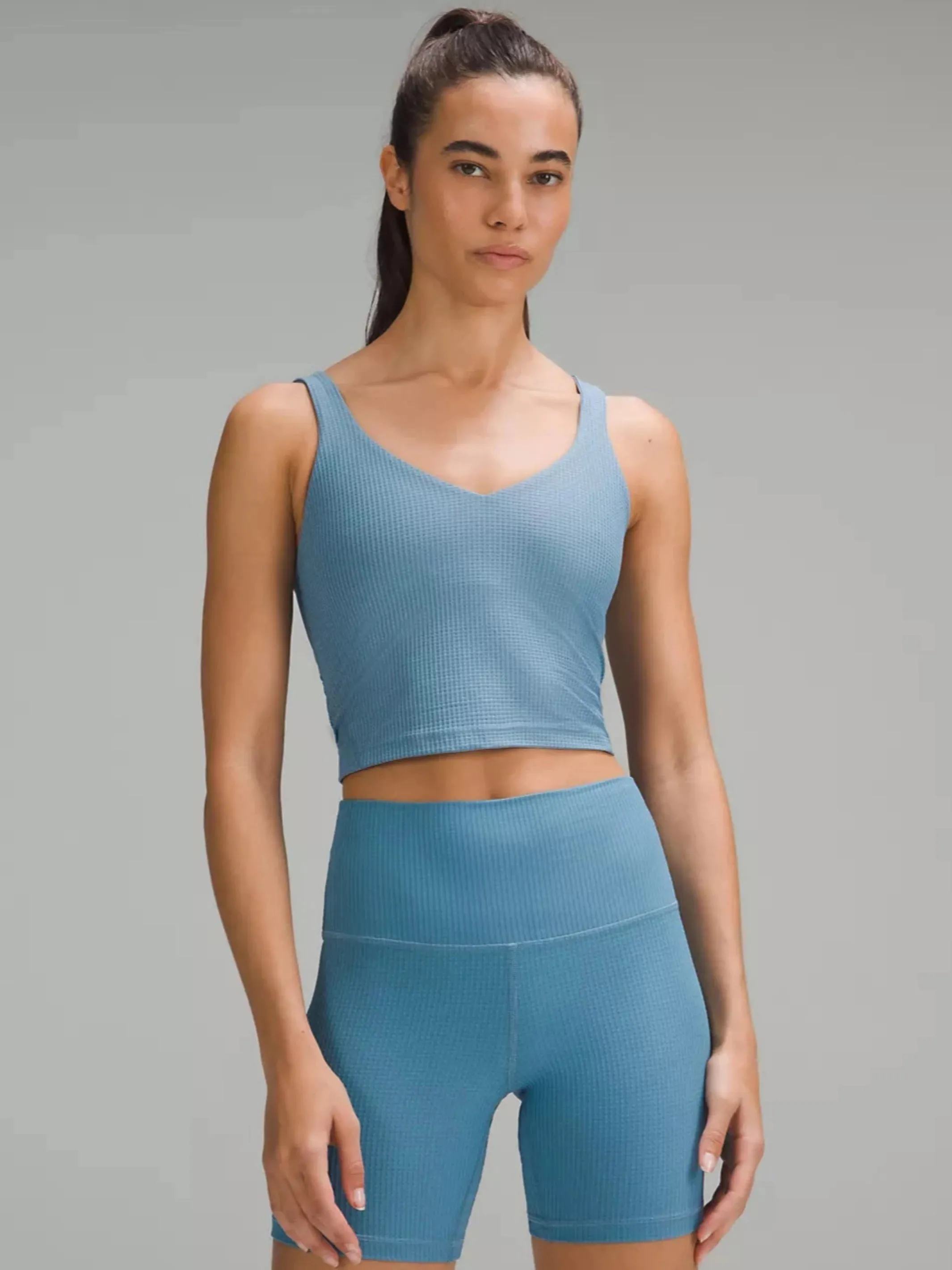 lululemon Scoop Neck Yoga Tank Grid Texture