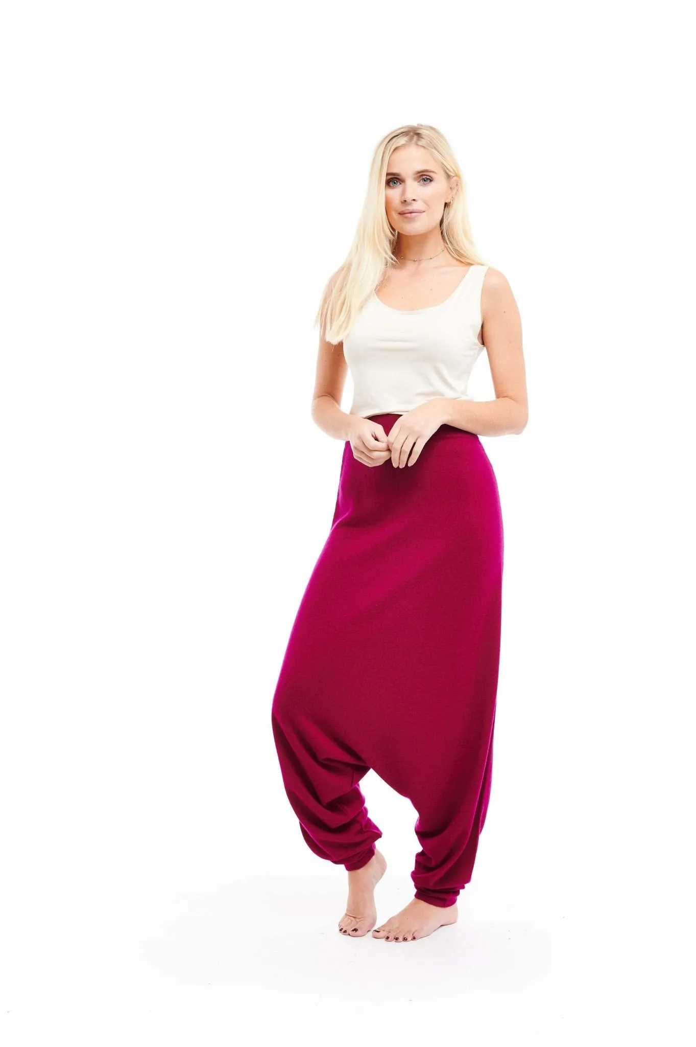 Luxury Cashmere Harem Lounge Pants Mulberry