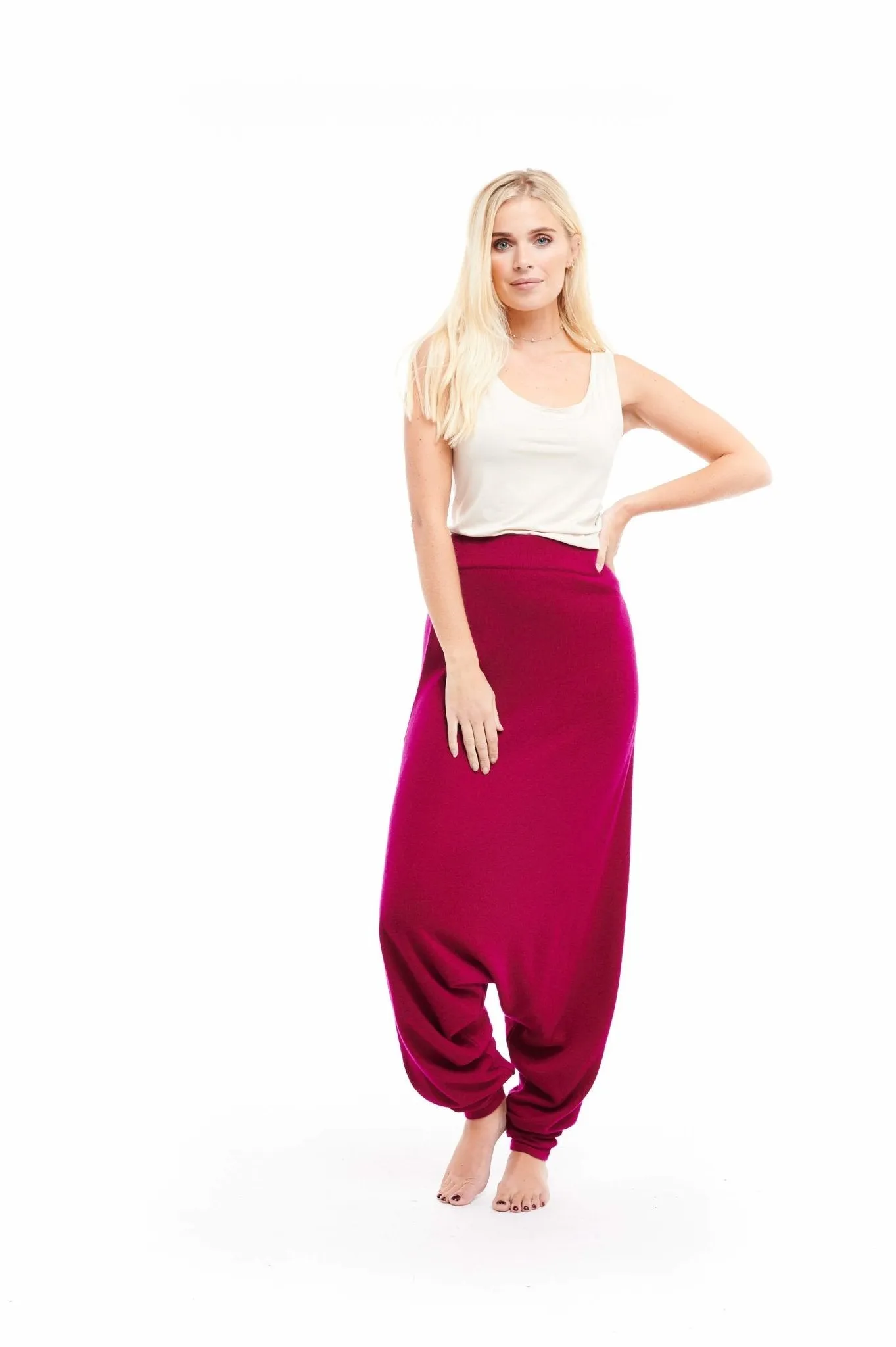 Luxury Cashmere Harem Lounge Pants Mulberry