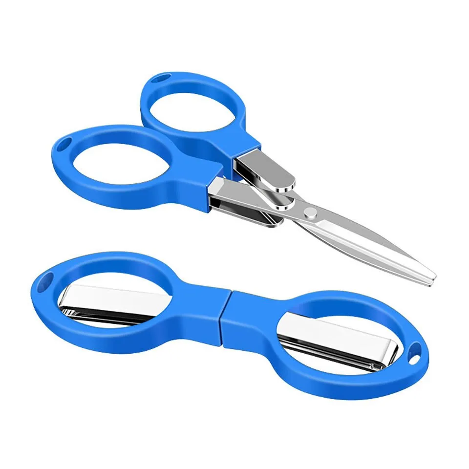 Mini Stainless Steel Folding Scissors Keychain Fishing Scissor Cutter Camping Tool Fishing Pliers Scissors Line Cutter Tool