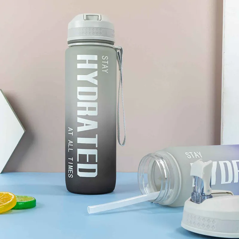 Motivational Water Bottle with Time Marker BPA Free-5605 Grey