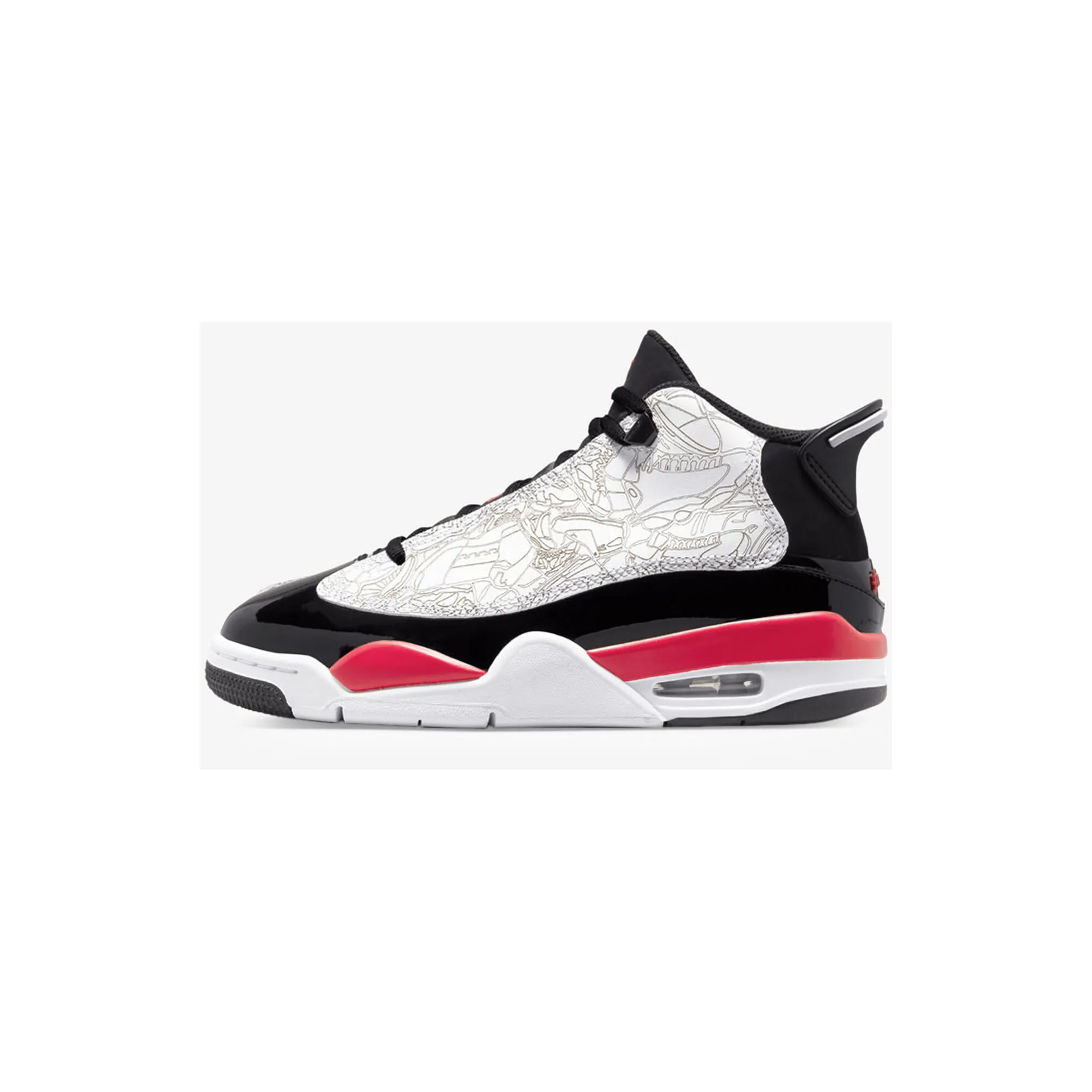 Nike Kid's Air Jordan Dub Zero Shoes - White / Fire Red / Black