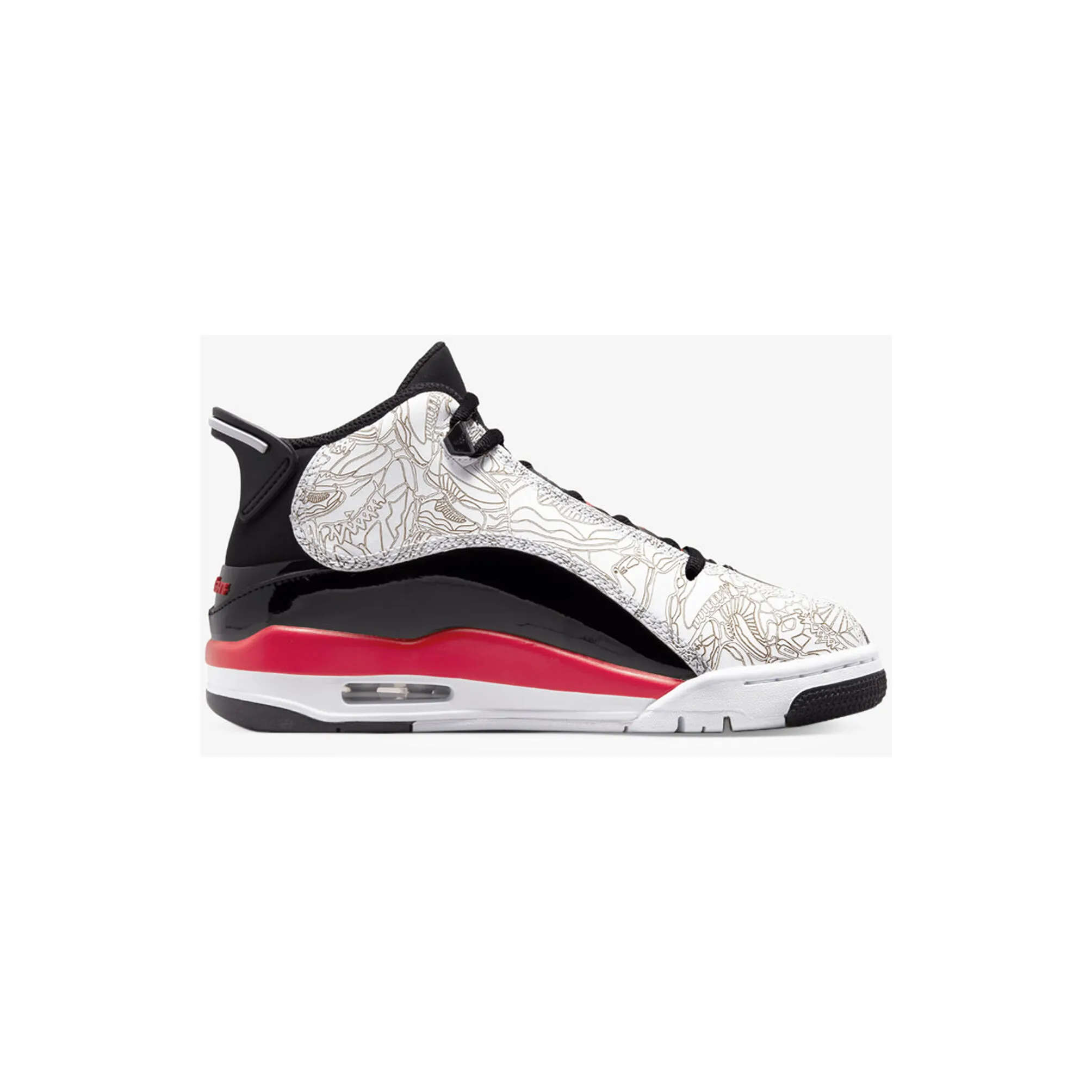 Nike Kid's Air Jordan Dub Zero Shoes - White / Fire Red / Black