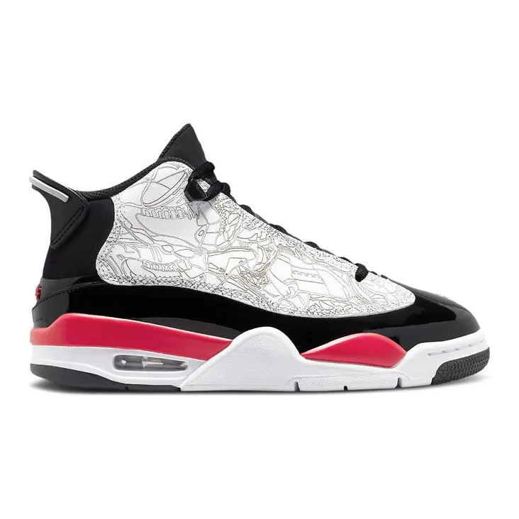 Nike Kid's Air Jordan Dub Zero Shoes - White / Fire Red / Black