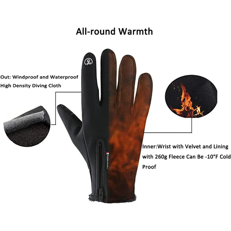 Outdoor Sports Windproof Waterproof Touch Screen Gloves-XXL