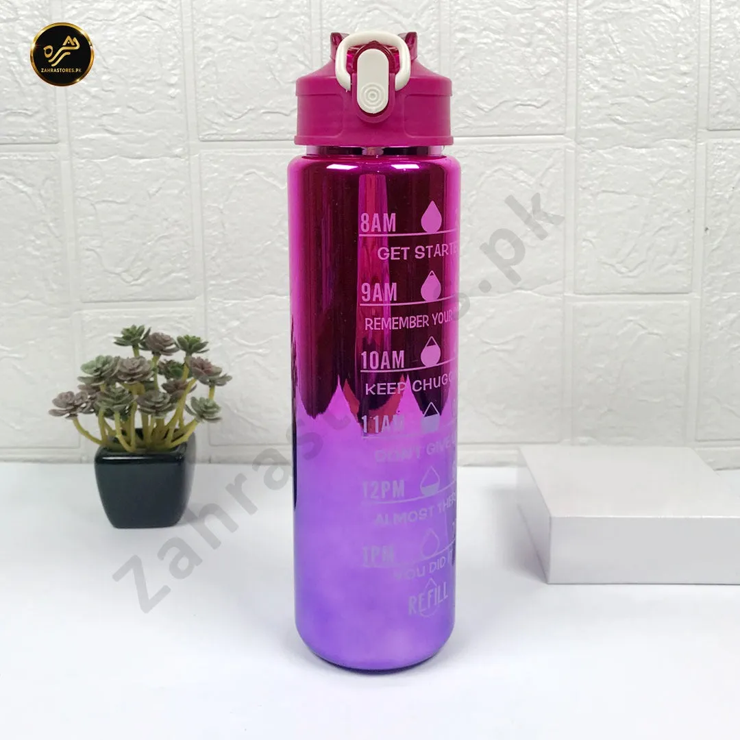 Pastel Motivational Water Bottle with Time Marker