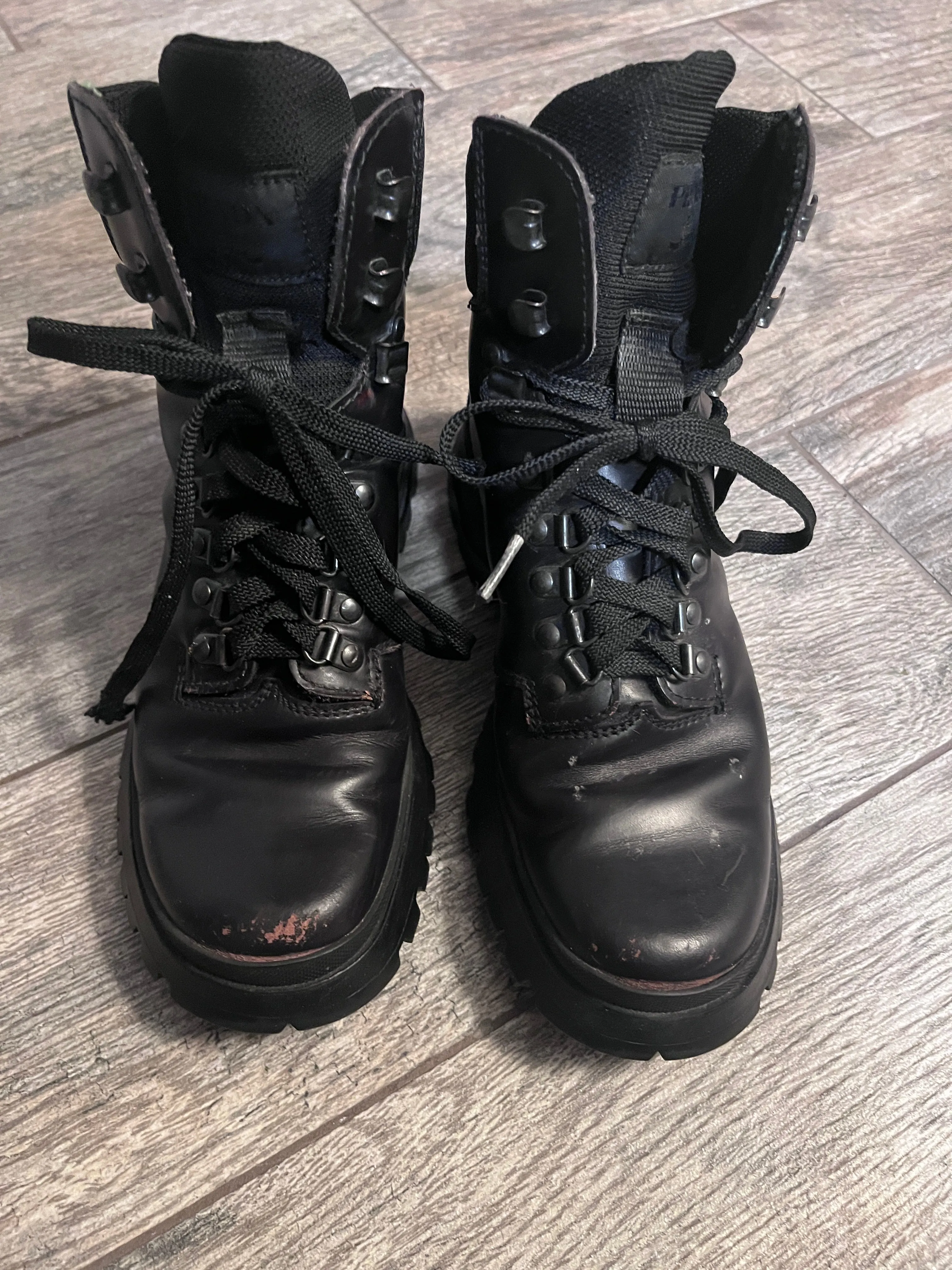 Prada Hiking/Combat Lace-Up Boots / Size 37