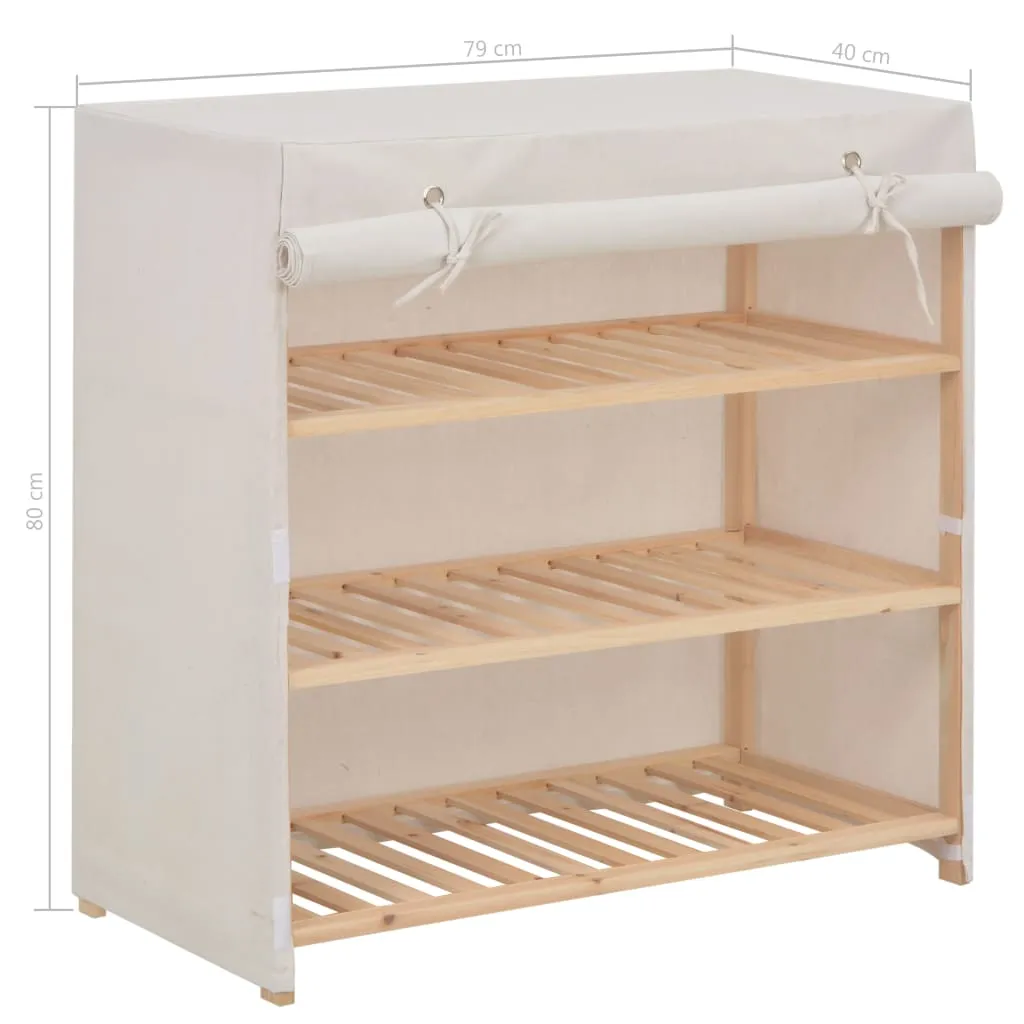 Shoe Cabinet with Cover White 79x40x80 cm Fabric