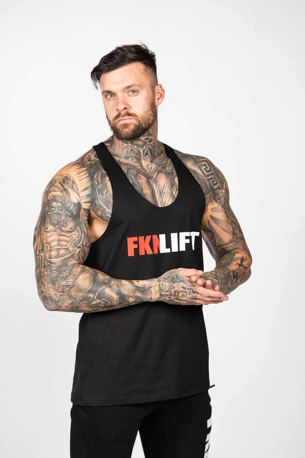 Shred | Men's FKNLIFT Gym Stringer | Black