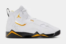 True Flight Yellow Ochre Grade School Basketball Shoes (White/Black/Yellow Ochre)