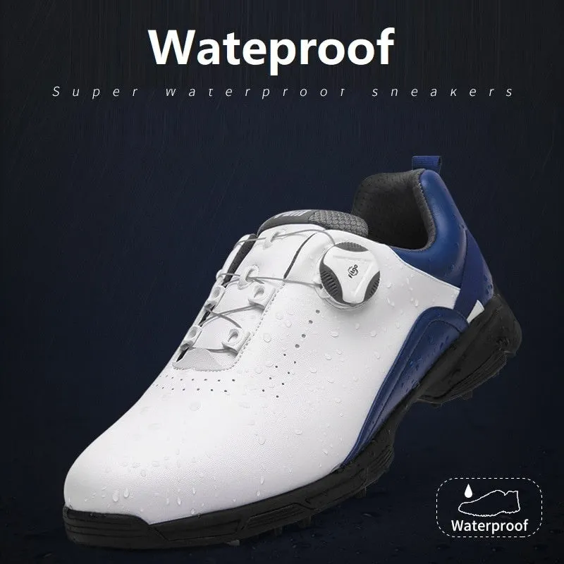 Waterproof Sneakers Mens Golf Shoes Breathable Fitness Training Golf Shoe Lightweight Man Non-Slip Rotating Buckle Golf Trainers