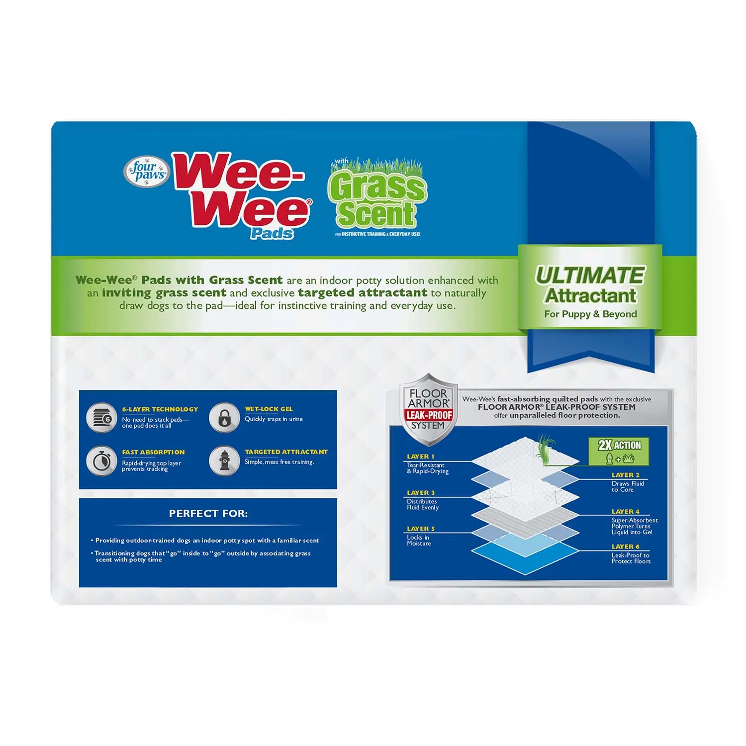 Wee-Wee Ultimate Attractant Dog Pee Pads with Grass Scent