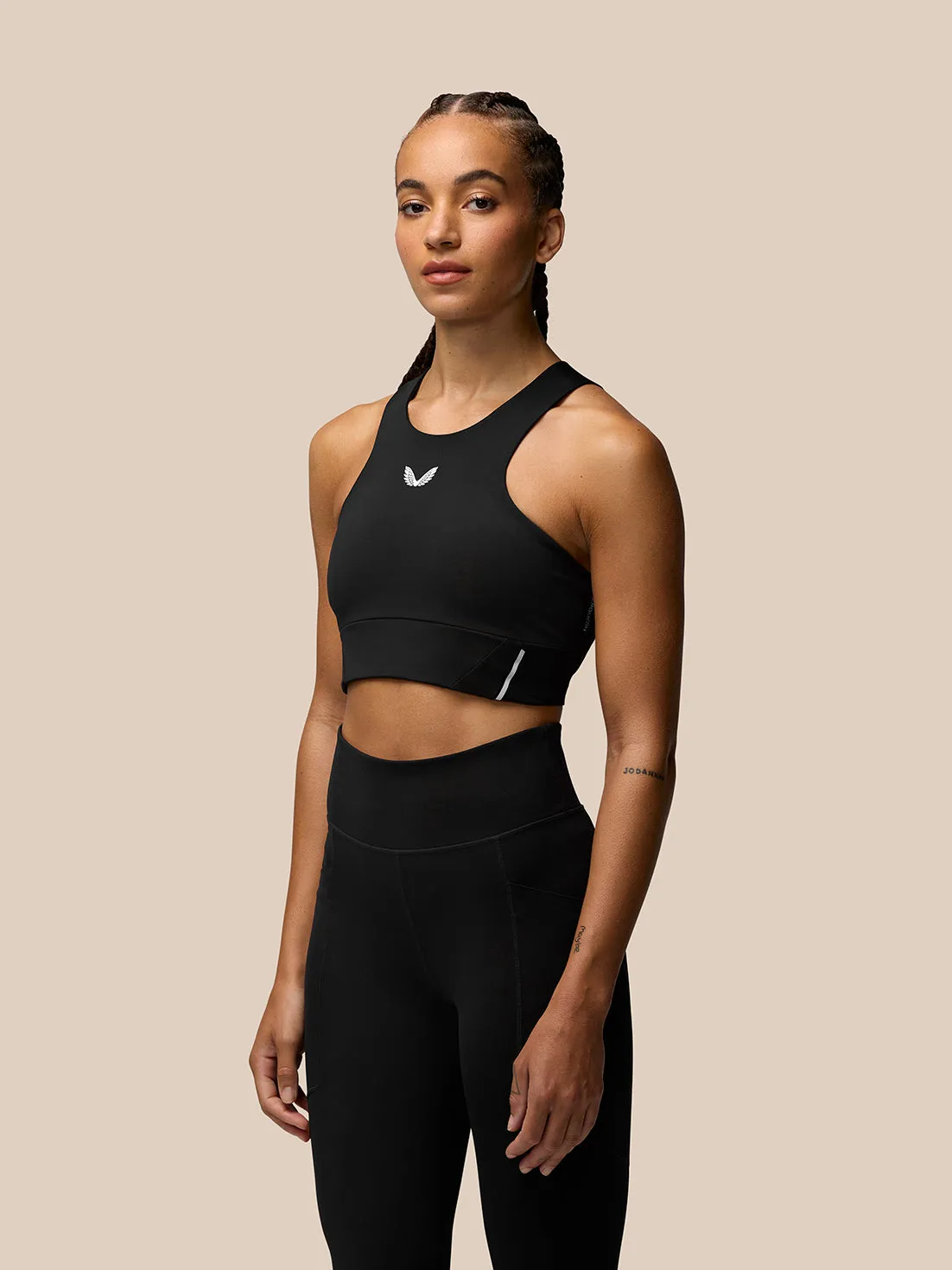 Women's Apex Aeromesh Longline Sports Bra - Black