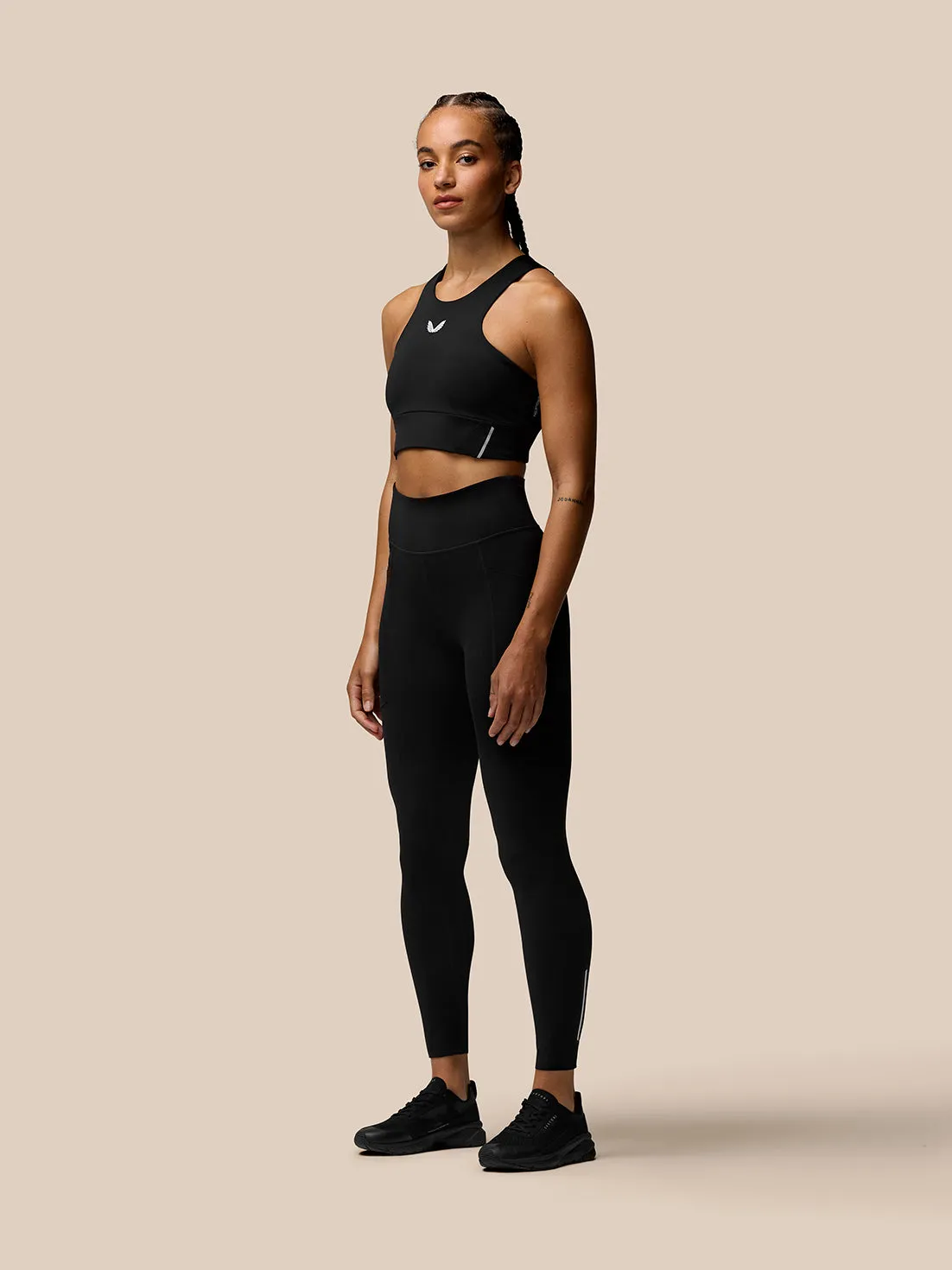 Women's Apex Aeromesh Longline Sports Bra - Black